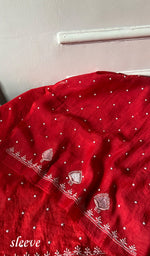 Load image into Gallery viewer, Jazba Women's Lakhnavi Handcrafted Mul Chanderi Unstitched Chikankari Full Suit - HONC0370175