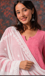 Women's Lucknowi Handcrafted Cotton Chikankari Dupatta - HONC0386457