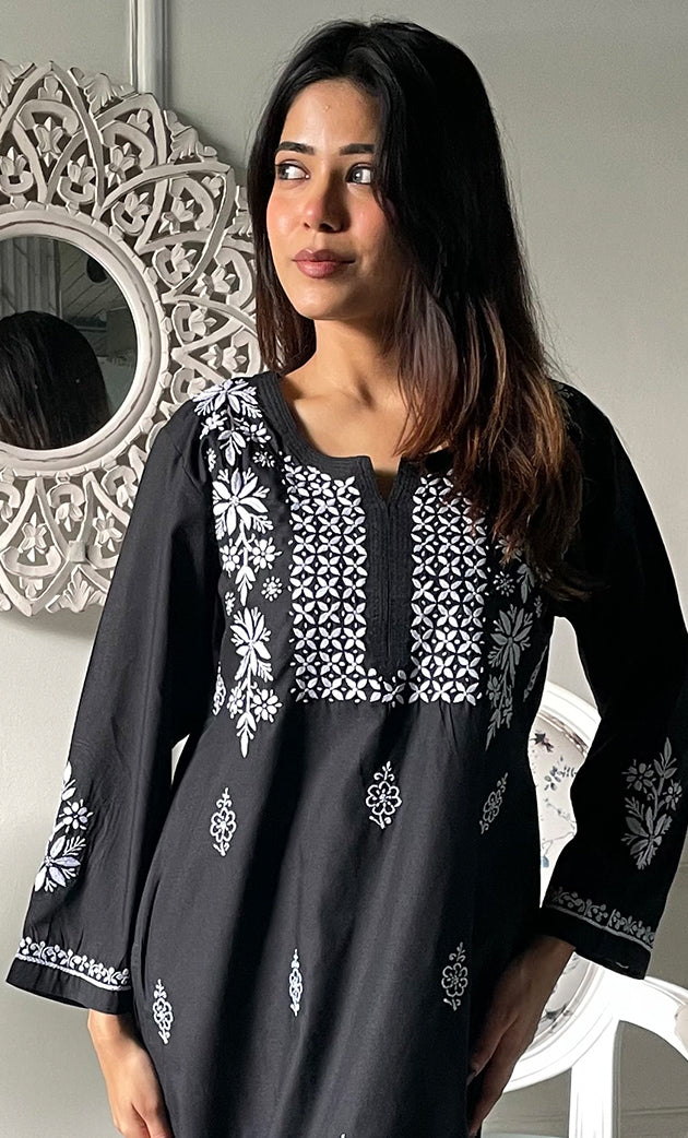 Women's Lucknowi Handcrafted Cotton Chikankari Kurti - HONC0330729