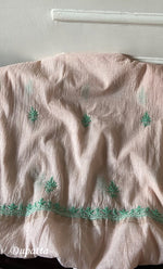 Load image into Gallery viewer, Women's Lakhnavi Handcrafted Mul Chanderi Unstitched Chikankari Full Suit Material - HONC0316863