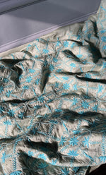 Load image into Gallery viewer, Women&#39;s Lakhnavi Handcrafted Munga Silk Unstitched Chikankari Kurta And Dupatta Set- HONC0282781
