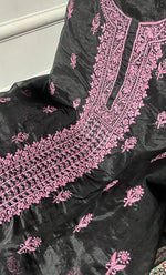 Load image into Gallery viewer, Charvi Women's Lakhnavi Handcrafted Organza Chikankari Unstitched Kurti Fabric - HONC0336175