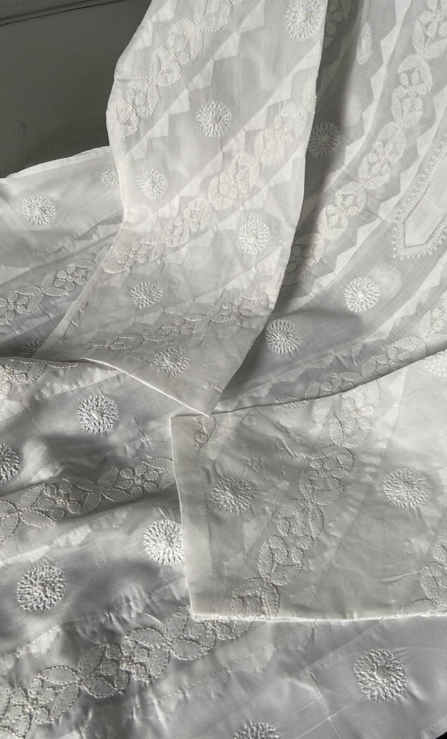 Men's Lucknowi Handcrafted Cotton Chikankari Kurta - HONC0295792