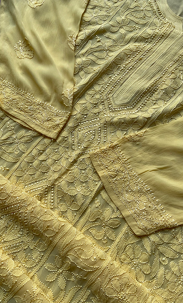 Yellow Lucknowi Chikankari kurtas