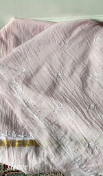 Load image into Gallery viewer, Women's Lakhnavi Handcrafted Mul Chanderi Unstitched Chikankari Full Suit - HONC0367573