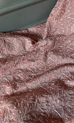 Load image into Gallery viewer, Women's Lakhnavi Handcrafted Munga Silk Unstitched Chikankari Kurta And Dupatta Set- HONC0267021