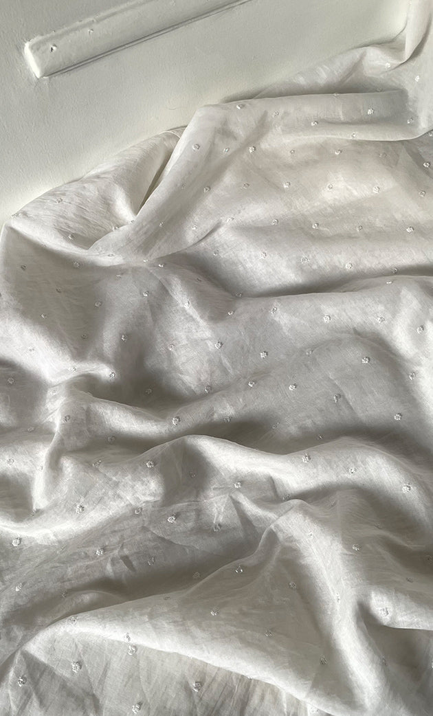 Amisha Women's Lakhnavi Handcrafted Mul Chanderi Unstitched Kurta And Dupatta Set - HONC0319463