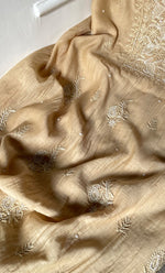 Load image into Gallery viewer, Women's Lakhnavi Handcrafted Mul Chanderi Unstitched Chikankari Full Suit Material - HONC0323585