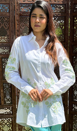 Load image into Gallery viewer, Women&#39;s Lakhnavi Handcrafted Cotton Chikankari Top - HONC0281777
