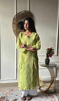 Shreea Women's Lakhnavi Handcrafted Cotton Chikankari Kurti - HONC0347165