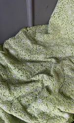 Load image into Gallery viewer, Women&#39;s Lakhnavi Handcrafted Unstitched Faux-Georgette Chikankari Suit Material - HONC0263407
