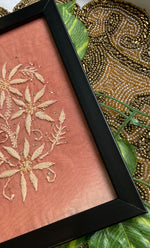 将图像加载到图库查看器中， Chikankari Momento Frame – Handcrafted Embroidery (9x 7 Inch, Rust ) - HONC0269452
