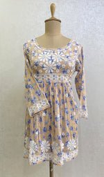 Load image into Gallery viewer, Rehnuma Women&#39;s Lakhnavi Handcrafted Printed Mulmul Cotton Chikankari Top - HONC0162209
