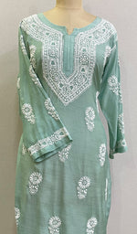 Load image into Gallery viewer, Heeba Women&#39;s Lucknowi Handcrafted Muslin Chikankari Kurti - HONC0177083
