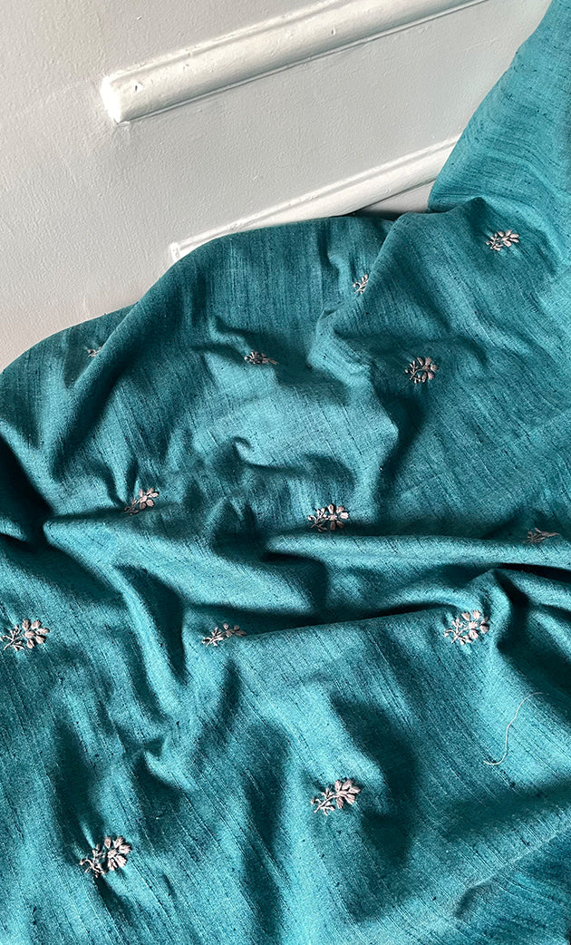 Lucknowi Handcrafted Cotton Chikankari Unstitched Men's Kurta Fabric - HONC0302272