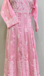 将图像加载到图库查看器中， Abisha Women&#39;s Lucknowi Handcrafted Cotton Chikankari Angrakha - HONC0232847
