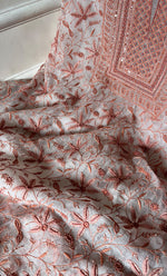 Load image into Gallery viewer, Women&#39;s Lakhnavi Handcrafted Pure Organza Chikankari Unstitched Kurta And Dupatta Set- HONC0271902
