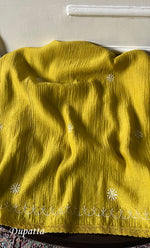 Load image into Gallery viewer, Women's Lakhnavi Handcrafted Mul Chanderi Semi - Stitched Kurta And Dupatta Set - HONC0276226