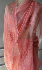 Load image into Gallery viewer, Amna Women&#39;s Lucknowi Handcrafted Pure Organza Silk Chikankari Saree - HONC0283197
