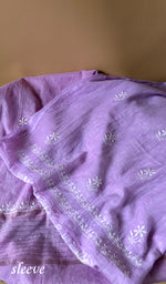 将图像加载到图库查看器中， Pure Mul Chanderi Chikankari 3 Pc Unstitched Suit Set