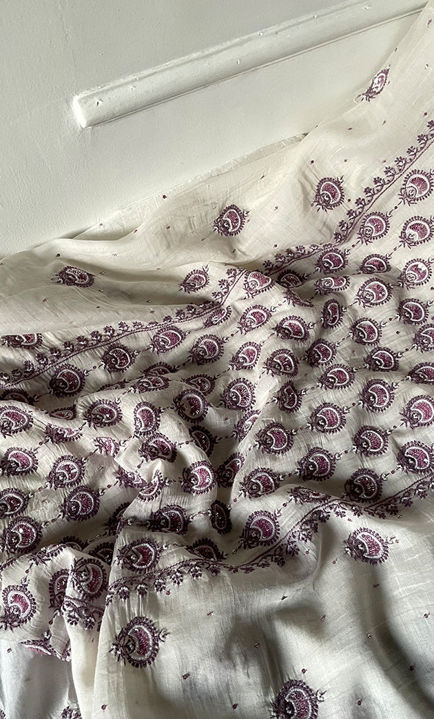 Titlee Women's Lakhnavi Handcrafted Unstitched Mul Chanderi Kurta And Dupatta Set - HONC0324066