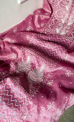 Load image into Gallery viewer, Women's Lakhnavi Handcrafted Tissue Chanderi Semi-Stitched Anarkali And Dupatta Set - HONC0323636