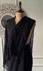 Load image into Gallery viewer, Women's Lakhnavi Handcrafted Viscose Georgette Chikankari Saree - HONC0256156