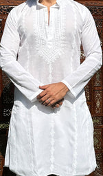 Load image into Gallery viewer, Men's Lucknowi Handcrafted Cotton Chikankari Kurta - HONC0323752