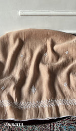 Load image into Gallery viewer, Women's Lakhnavi Handcrafted Mul Chanderi Unstitched Kurta And Dupatta Set - HONC0348656