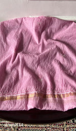 将图像加载到图库查看器中， Women's Lakhnavi Handcrafted Chanderi Silk Unstitched Chikankari Full Suit - HONC0369259
