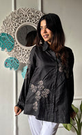 Arohi Women's Lakhnavi Handcrafted Pure Manglore Shirt with fine Chikankari - HONC0294572
