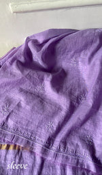 Women's Lakhnavi Handcrafted Mul Chanderi Unstitched Chikankari Full Suit .