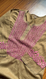 Load image into Gallery viewer, Women&#39;s Lucknowi Handcrafted Cotton Chikankari Kurti - HONC0300981
