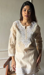 Load image into Gallery viewer, Women&#39;s Lakhnavi Handcrafted Cotton Chikankari Top - HONC0299409
