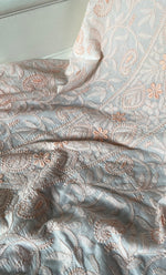 Load image into Gallery viewer, Women&#39;s Lakhnavi Handcrafted Cotton Chikankari Unstitched Kurti Fabric - HONC0318053
