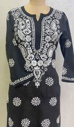 Load image into Gallery viewer, Women&#39;s Lucknowi Handcrafted Cotton Chikankari Kurti-HONC0148403