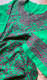 Load image into Gallery viewer, Women&#39;s Lakhnavi Handcrafted Cotton Chikankari Kurti - HONC077460
