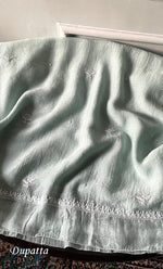 将图像加载到图库查看器中， Women's Lakhnavi Handcrafted Unstitched Mul Chanderi Kurta And Dupatta Set - HONC0329040