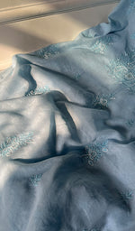 Load image into Gallery viewer, Women&#39;s Lakhnavi Handcrafted Mul Chanderi Chikankari Full Suit Material - HONC0287065
