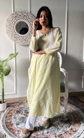 Savya Women's Lucknowi Handcrafted Cotton Chikankari Kurti - HONC0330799