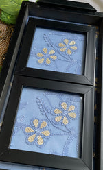 将图像加载到图库查看器中， Handcrafted Chikankari Tray with Two Coasters – Wooden Frame - HONC0237173
