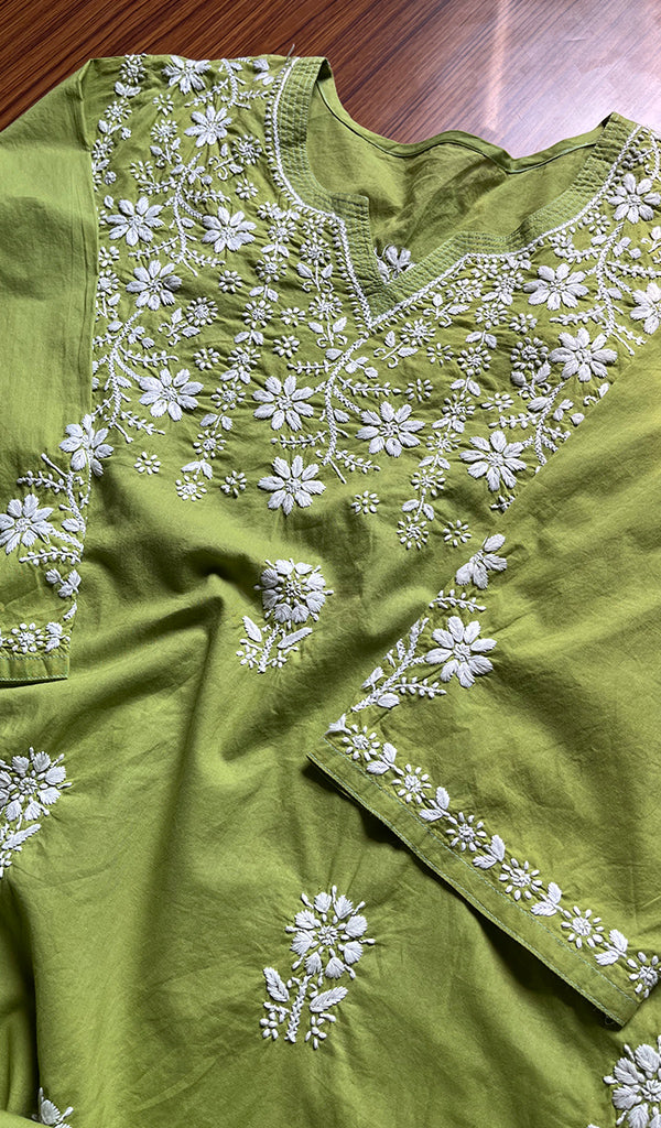 Women's Lucknowi Handcrafted Cotton Chikankari Kurti - HONC0301041