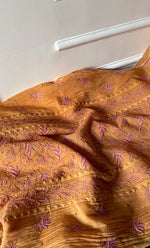 Load image into Gallery viewer, Women&#39;s Lakhnavi Handcrafted Mul Chanderi Semi - stitched Kurta And Dupatta Set- HONC0282409
