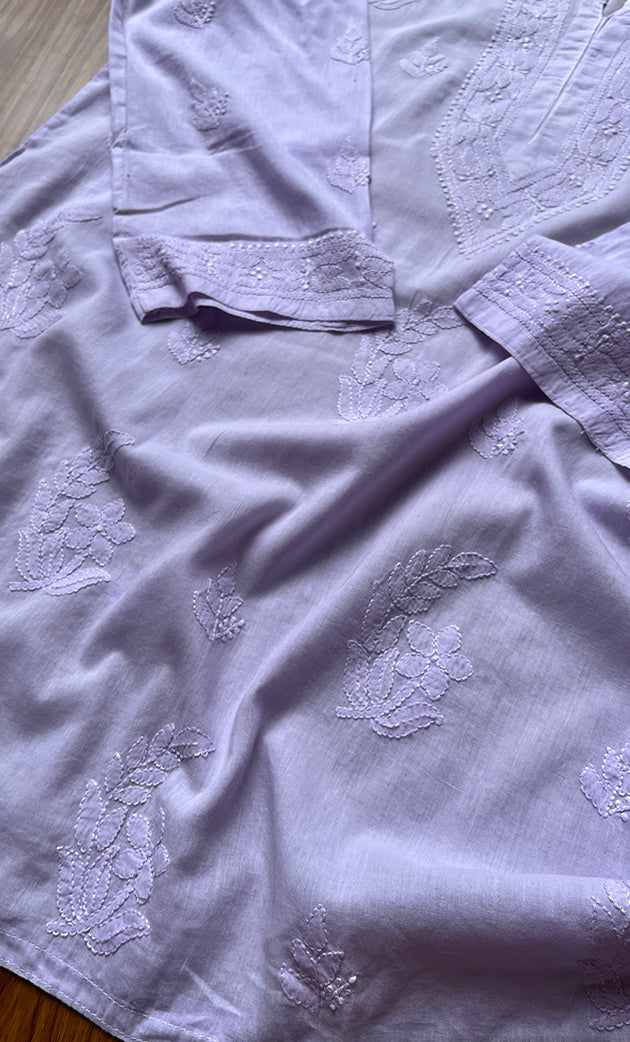Women's Lakhnavi Handcrafted Cotton Chikankari Top - HONC0214051