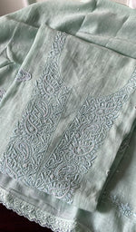 将图像加载到图库查看器中， Women&#39;s Lakhnavi Handcrafted Mul Chanderi Semi - Stitched Kurta And Dupatta Set - HONC0226191
