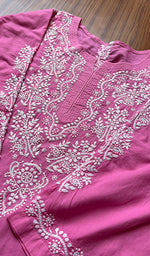 将图像加载到图库查看器中， Women&#39;s Lucknowi Handcrafted Cotton Chikankari Kurti - HONC0300990
