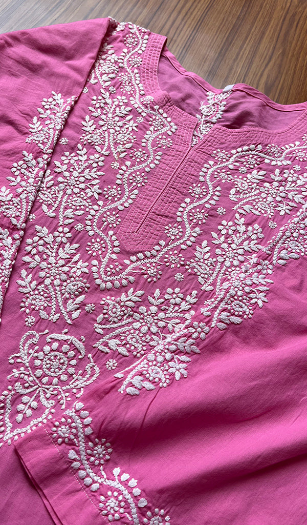 Women's Lucknowi Handcrafted Cotton Chikankari Kurti - HONC0300990