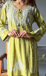 Load image into Gallery viewer, Women&#39;s Lakhnavi Handcrafted Modal Cotton Chikankari Kurta And Pant Set - HONC0300580
