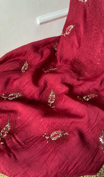 Load image into Gallery viewer, Women&#39;s Lakhnavi Handcrafted  Maheshwari  Mul Chanderi Kurta And Dupatta Set - HONC0288853
