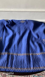 将图像加载到图库查看器中， ‹› Women's Lakhnavi Handcrafted Mul Chanderi Unstitched Chikankari Full Suit Material - HONC0345266